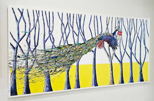 Alphabet Soup and Peacock, A Surreal Dance Between Nature, Colour, and Culture